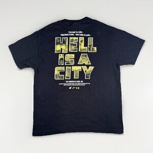 The Hundreds "Hell Is A City" Graphic Tee Black LARGE Vintage Streetwear